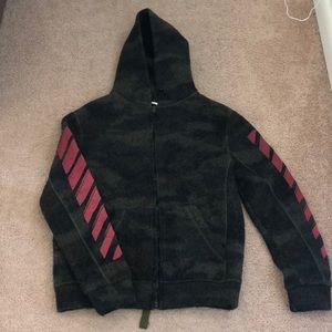 Off White Camo Felt Zip Up